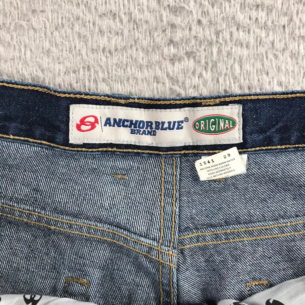 Vtg Y2K Anchor Blue Original Baggy Jeans Mens 42 (43x30) Dark Wash Denim - Picture 3 of 12